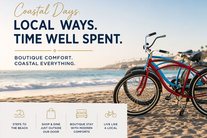 image of bycycles at beach advertising reasons to book direct
