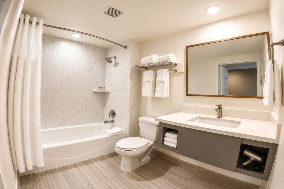 Bathroom with tub